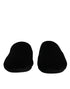 Dolce & Gabbana Black Viscose Velvet Slides Flat Slipper Shoes